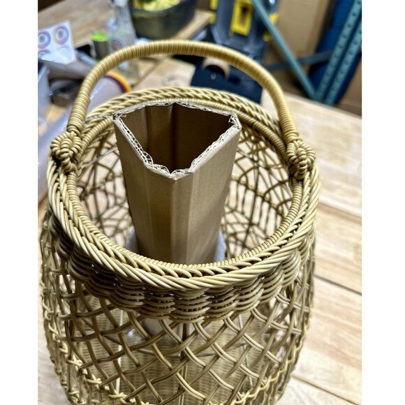 NEW Serena & Lily Summerland Outdoor Medium Lantern-Light Dune Brown - Picture 2 of 4